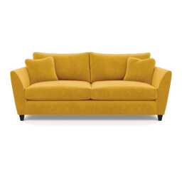 Heal's Torino 4 Seater Sofa Smart Luxe Velvet Canary Black Feet