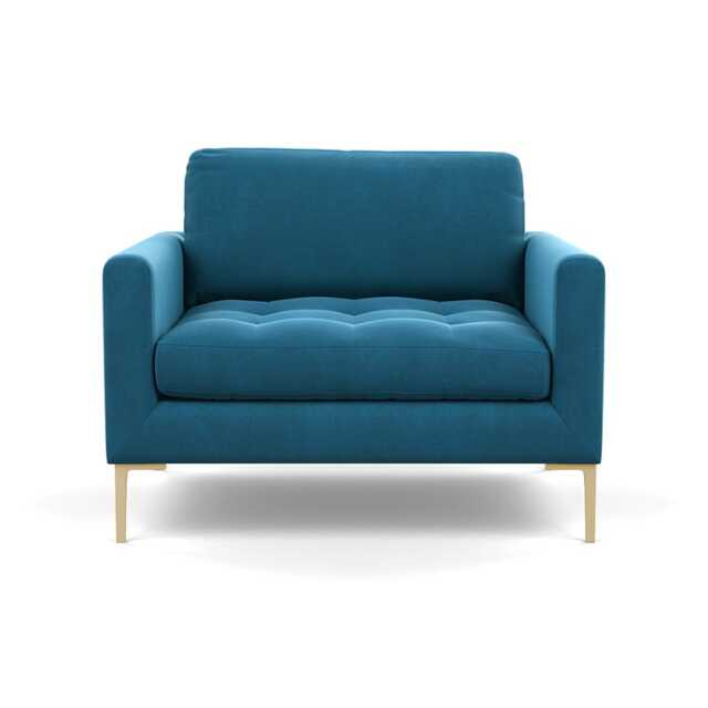 Heal's Eton Loveseat Smart Velvet Ocean Brass Feet