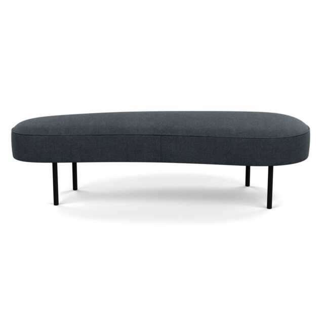 Heal's Isola Large Ottoman St Moritz Wool Grey Black Feet