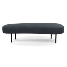 Heal's Isola Large Ottoman St Moritz Wool Grey Black Feet