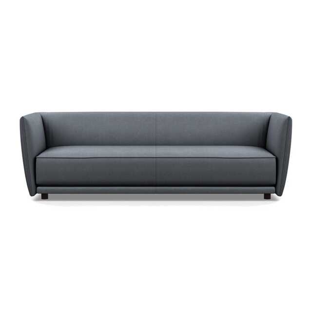 Heal's Valley 4 Seater Sofa Siena Cotton Shale Grey Walnut Stain Feet - image 1