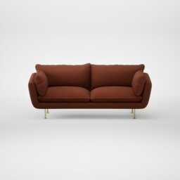 Heal's Allora 3 Seater Sofa Smart Cotton Linen Rust Brass Feet