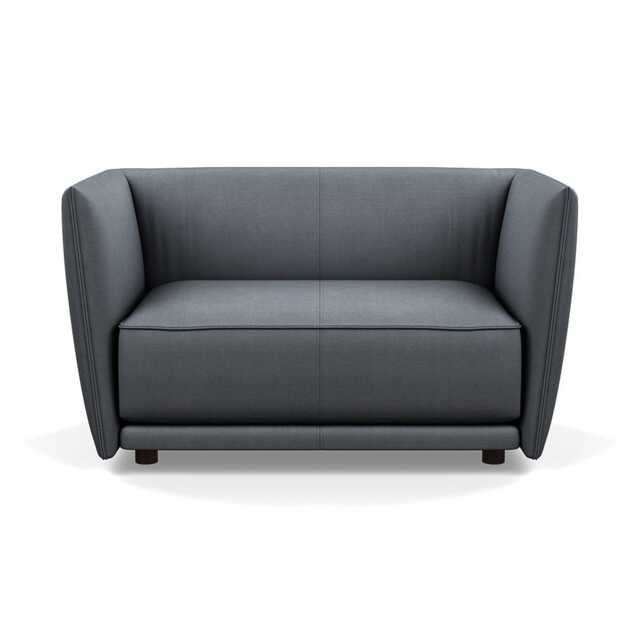 Heal's Valley Loveseat Siena Cotton Shale Grey Walnut Stain Feet - image 1