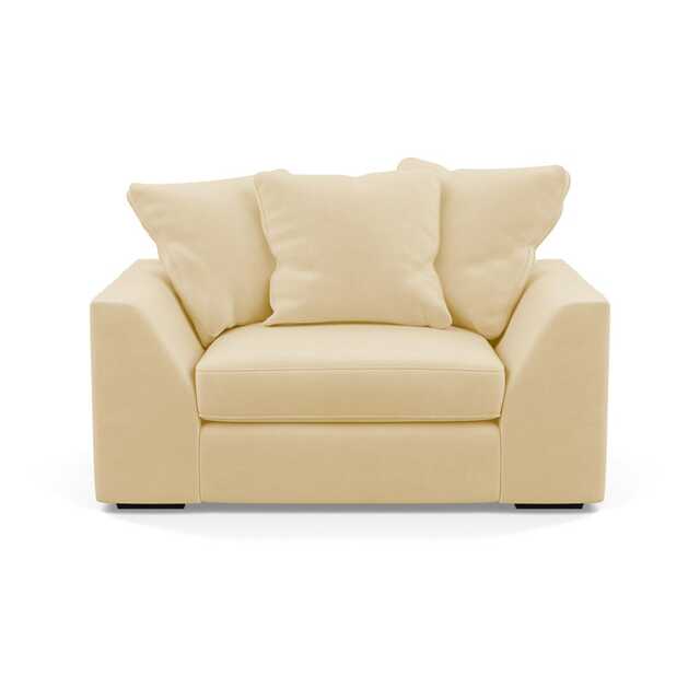 Heal's Cumulus Loveseat Smart Luxe Velvet Biscuit Black Feet