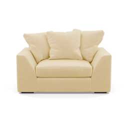Heal's Cumulus Loveseat Smart Luxe Velvet Biscuit Black Feet