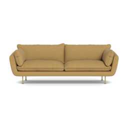 Heal's Allora 4 Seater Sofa Boucle Tweed Citrine Brass Feet