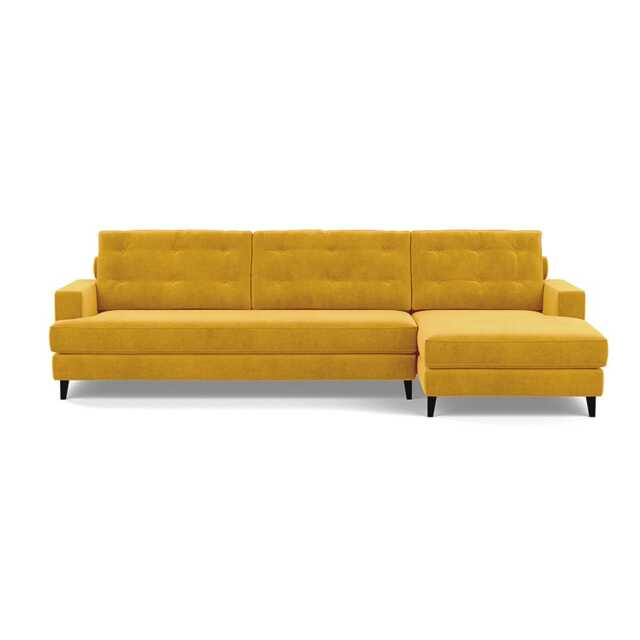 Heal's Mistral Right Hand Facing Corner Sofa Smart Luxe Velvet Canary Black