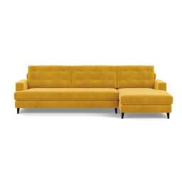 Heal's Mistral Right Hand Facing Corner Sofa Smart Luxe Velvet Canary Black