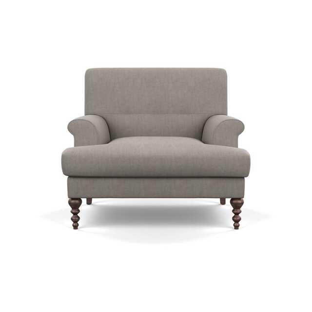 Scp Oscar Formal Armchair Broad Weave Pebble Walnut Feet