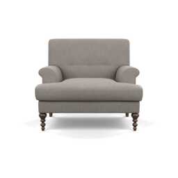 Scp Oscar Formal Armchair Broad Weave Pebble Walnut Feet
