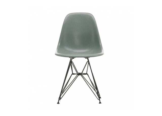 Vitra Eames Fibreglass Chair DSR Eames Sea Foam Green 30 Basic Dark Powder Coated Base 05 Glides