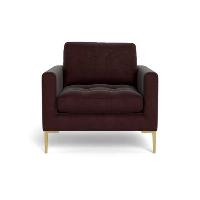 Heal's Eton Armchair Smart Luxe Velvet Acorn Brass Feet