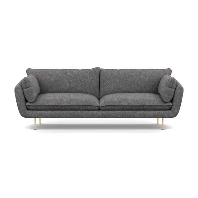 Heal's Allora 4 Seater Sofa Melton Wool Shale Brass Feet
