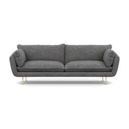 Heal's Allora 4 Seater Sofa Melton Wool Shale Brass Feet