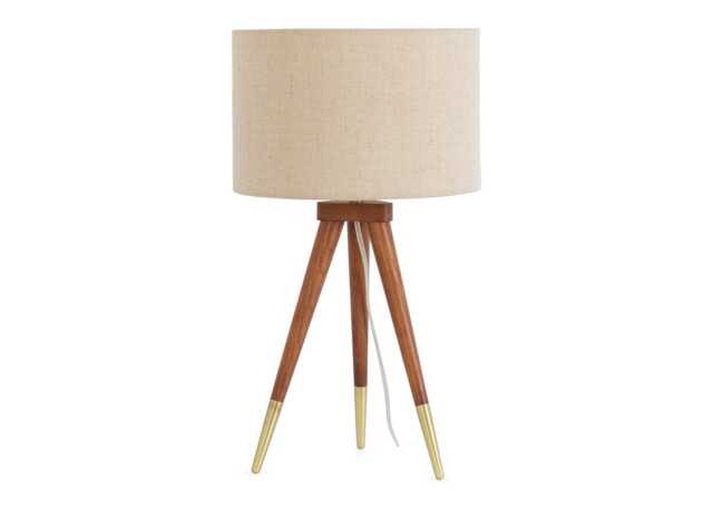 Heal's Hawkins Tripod Table Lamp Walnut Finish - image 1