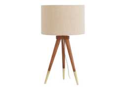 Heal's Hawkins Tripod Table Lamp Walnut Finish