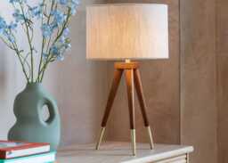 Heal's Hawkins Tripod Table Lamp Walnut Finish - thumbnail 2
