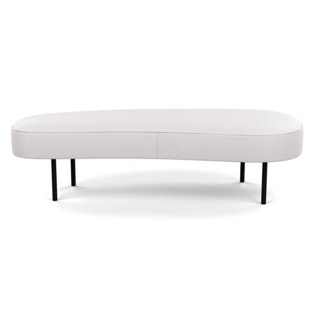 Heal's Isola Large Ottoman Leather Grain White 000 Black Feet