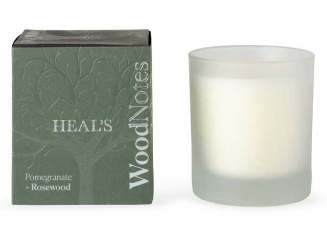 Heal's Woodnotes Pomegranate & Rosewood Scented Glass Candle