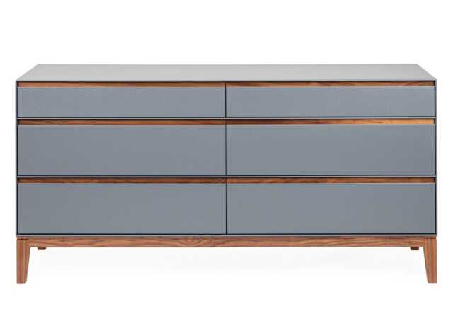 Heal's Lars 6 Drawer Dresser Wide Grey