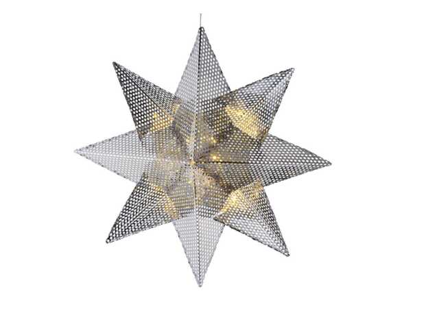 Sirius Lene LED Indoor Metal Hanging Star Light Silver 33cm