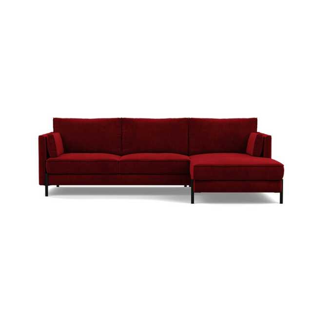 Heal's Tortona Right Hand Facing 4 Seater Corner Chaise Smart Luxe Velvet Mulberry Black Feet - image 1