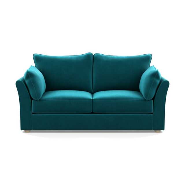 Heal's Tailor 3 Seater Sofa Smart Velvet Petrol Natural Beech Feet