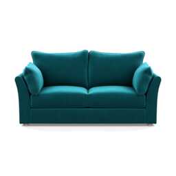 Heal's Tailor 3 Seater Sofa Smart Velvet Petrol Natural Beech Feet