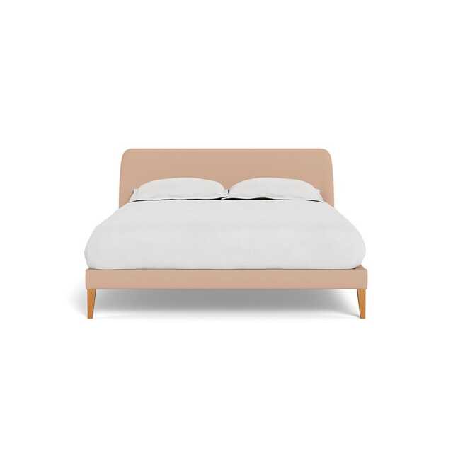 Heal's Wallis Bedstead King Capelo Linen-Cotton Rosedale Stained Oak Feet