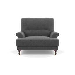 Scp Oscar Informal Armchair Melton Wool Granite Walnut Feet