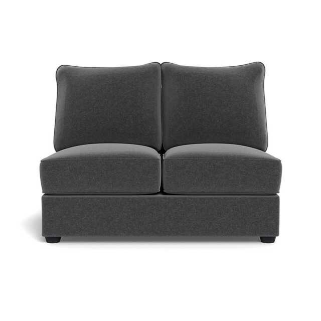 Heal's Tailor Double Armless Unit Melton Wool Granite Black Feet