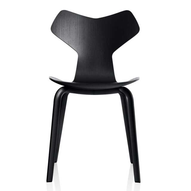 Fritz Hansen Grand Prix Side Chair 4130 Black Ash 195 Wood Legs - image 1