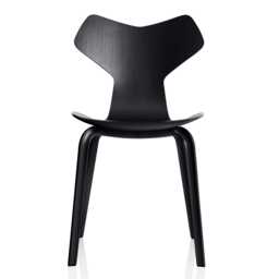 Fritz Hansen Grand Prix Side Chair 4130 Black Ash 195 Wood Legs - thumbnail 1