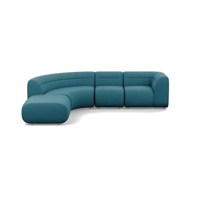 Heal's Lilli Left Hand Facing Curved Corner Sofa Brushed Cotton Cadet Natural Beech Feet
