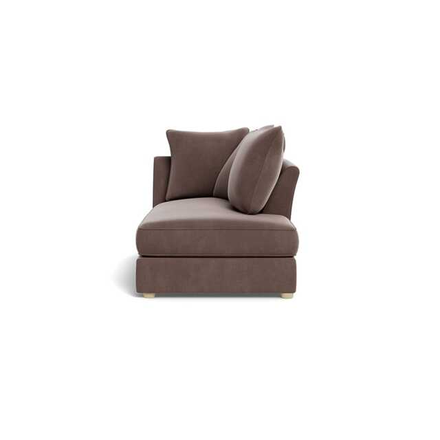Heal's Tailor Right Hand Facing Chaise Unit Smart Velvet Mouse Natural Feet