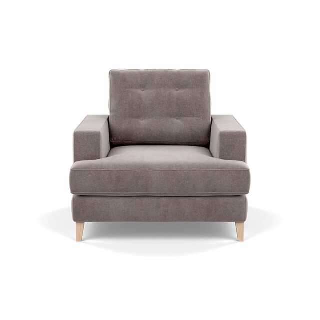 Heal's Mistral Armchair Smart Luxe Velvet Mushroom Natural Feet