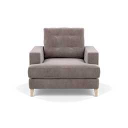 Heal's Mistral Armchair Smart Luxe Velvet Mushroom Natural Feet