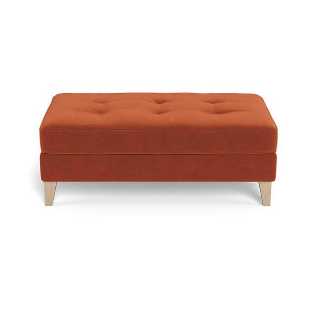 Heal's Mistral Footstool Cotton Velvet Russet Natural Feet - image 1