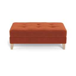 Heal's Mistral Footstool Cotton Velvet Russet Natural Feet - thumbnail 1