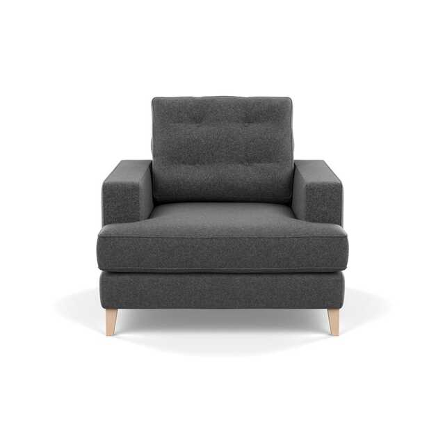 Heal's Mistral Armchair Melton Wool Granite Natural Feet