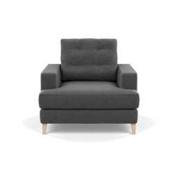 Heal's Mistral Armchair Melton Wool Granite Natural Feet
