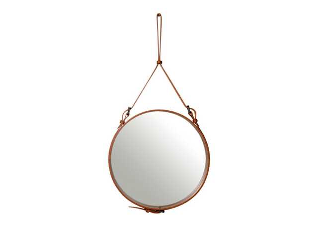 Gubi Adnet Wall Mirror Small Tan Leather - image 1