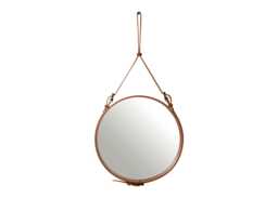 Gubi Adnet Wall Mirror Small Tan Leather