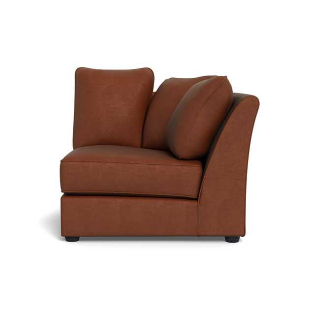 Heal's Tailor Square Corner Unit Right Hand Facing Smart Luxe Velvet Tawny Black Feet