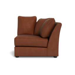 Heal's Tailor Square Corner Unit Right Hand Facing Smart Luxe Velvet Tawny Black Feet