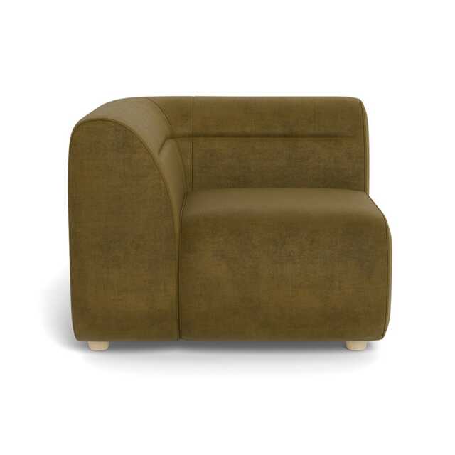 Heal's Lilli Corner Unit Left Module Smart Luxe Velvet Peridot Natural Beech Feet