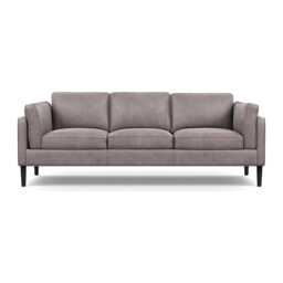 Heal's Sonno 4 Seater Heritage Leather Stone Grey 2060 Wenge Black Feet