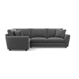 Heal's Snooze Left Hand Facing Corner Sofa Melton Wool Granite Black Feet