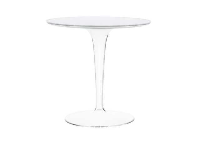 Kartell Tip Top Side Table Transparent Base White Top
