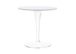 Kartell Tip Top Side Table Transparent Base White Top